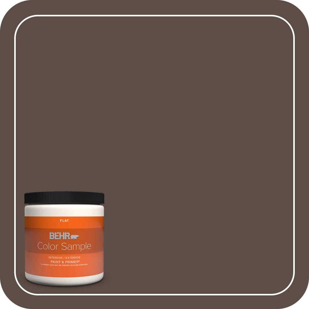 BEHR PREMIUM PLUS 8 oz. #MQ2-35 Cabin in the Woods Flat Interior/Exterior Paint & Primer Color Sample (1)