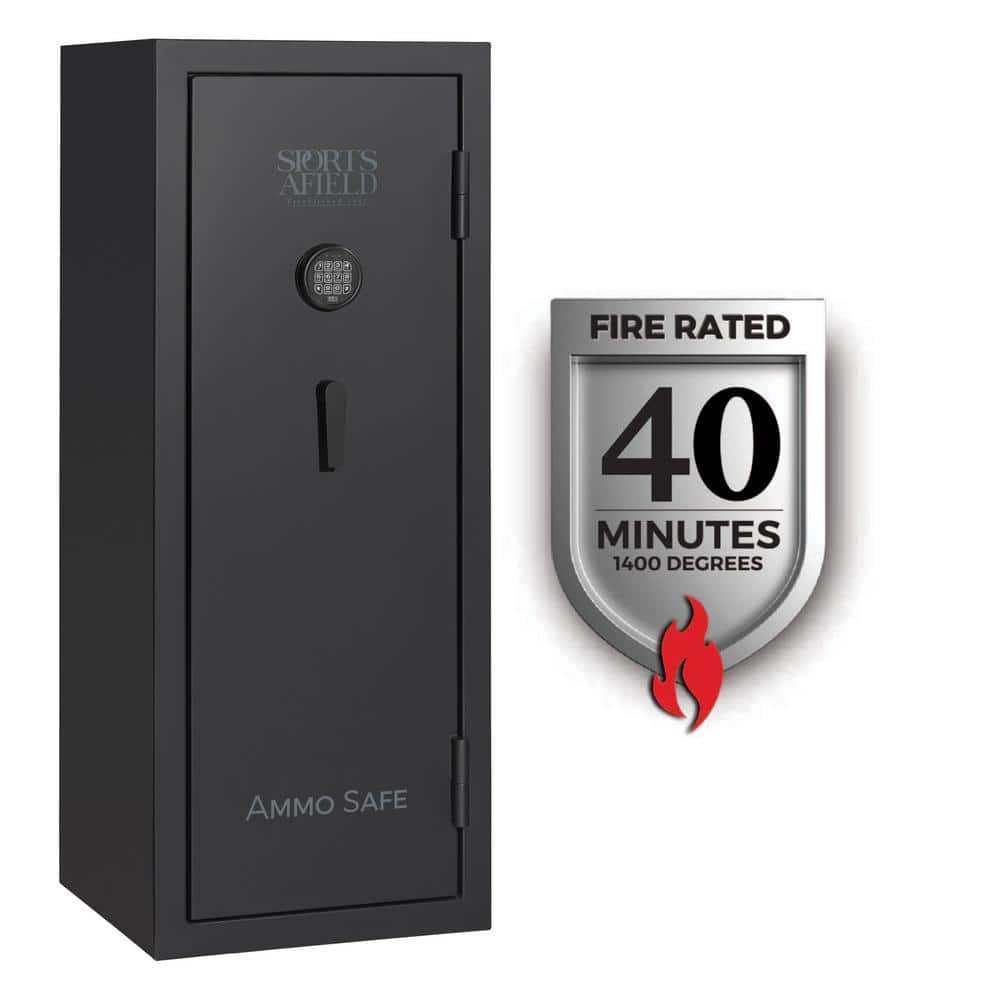 Sports Afield Ammo Safe 2-Gun Fireproof Electronic Long Gun Safe, Black