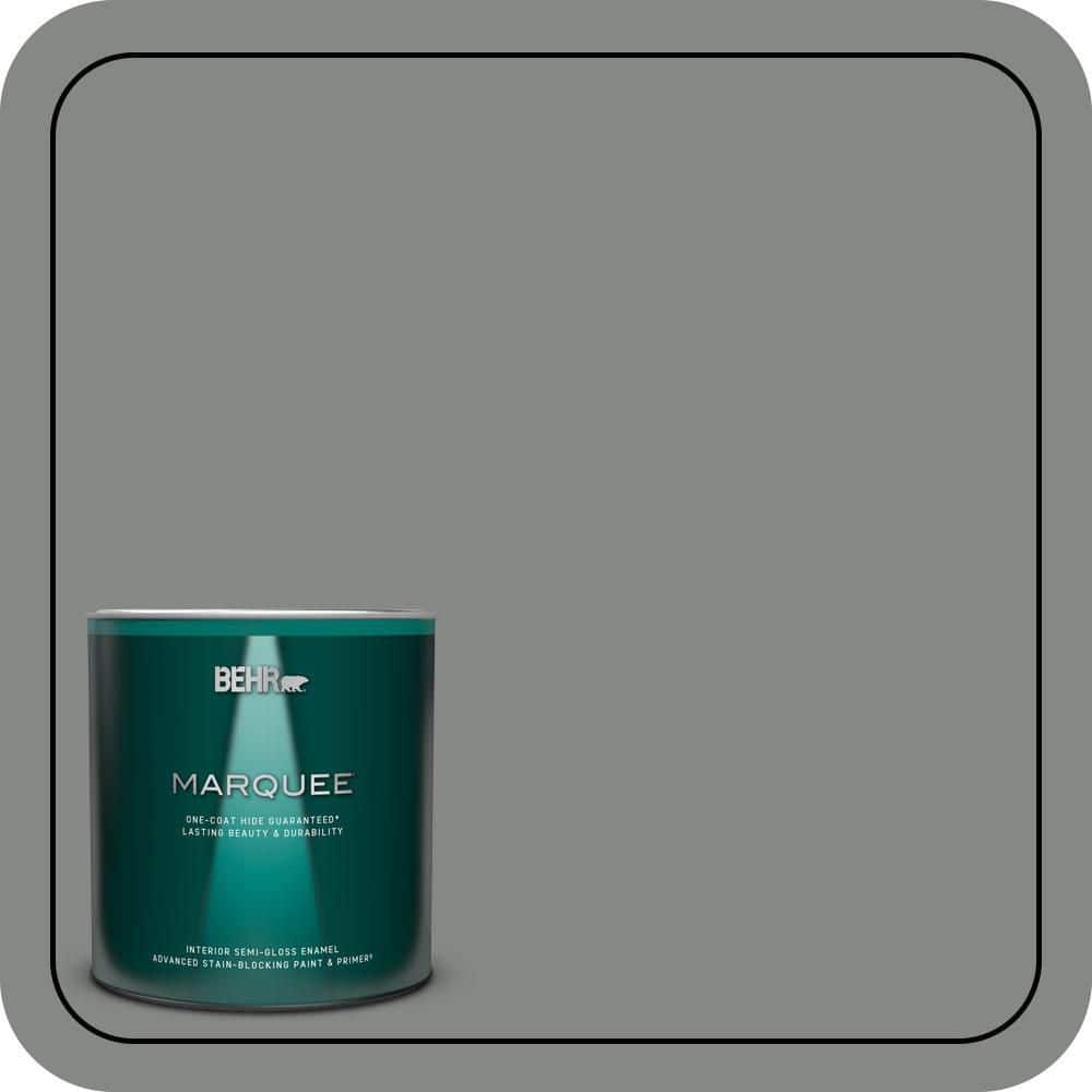 BEHR MARQUEE 1 qt. #PPU25-17 Euro Gray Semi-Gloss Enamel Interior Paint & Primer
