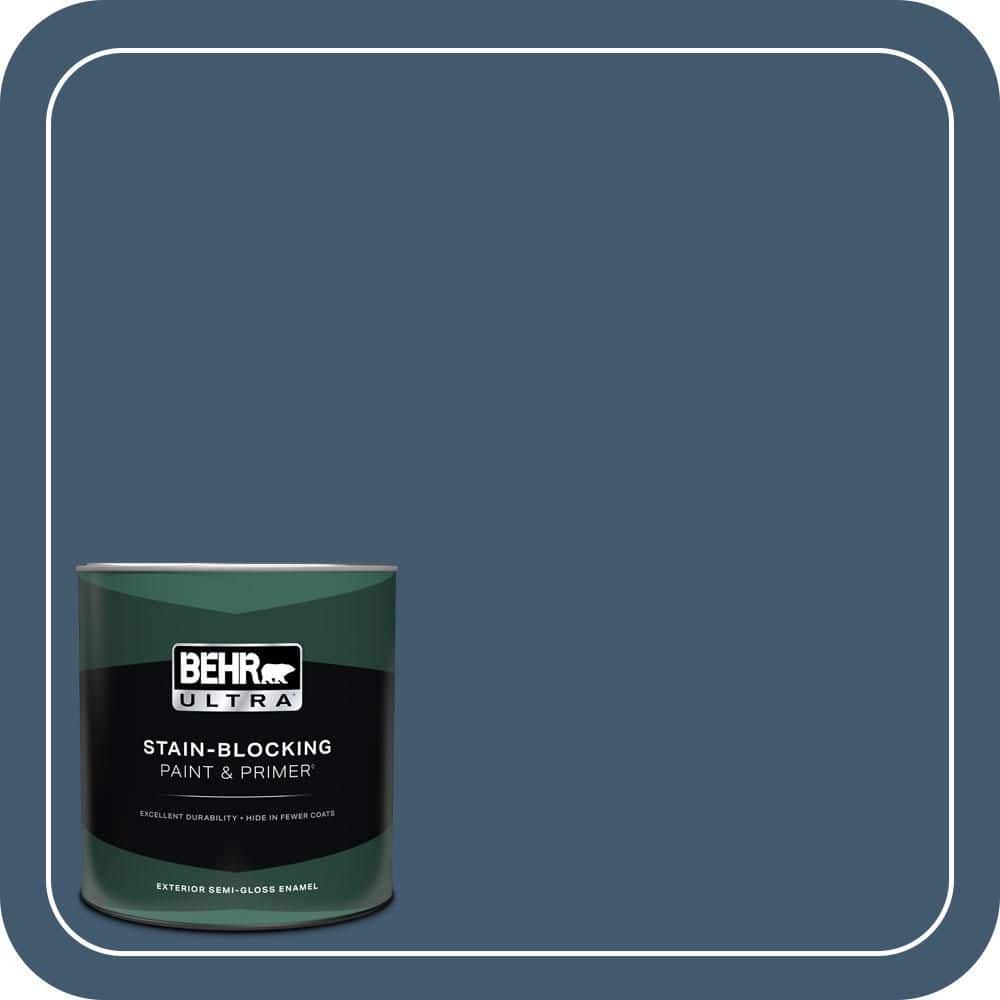 BEHR ULTRA 1 qt. #S500-7 Infinite Deep Sea Semi-Gloss Enamel Exterior Paint & Primer