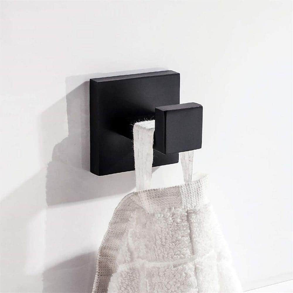 Dracelo Kitchen Bathroom Wall Hook, J-Hook, Robe/Towel Hook, 2.4 in Black (2)