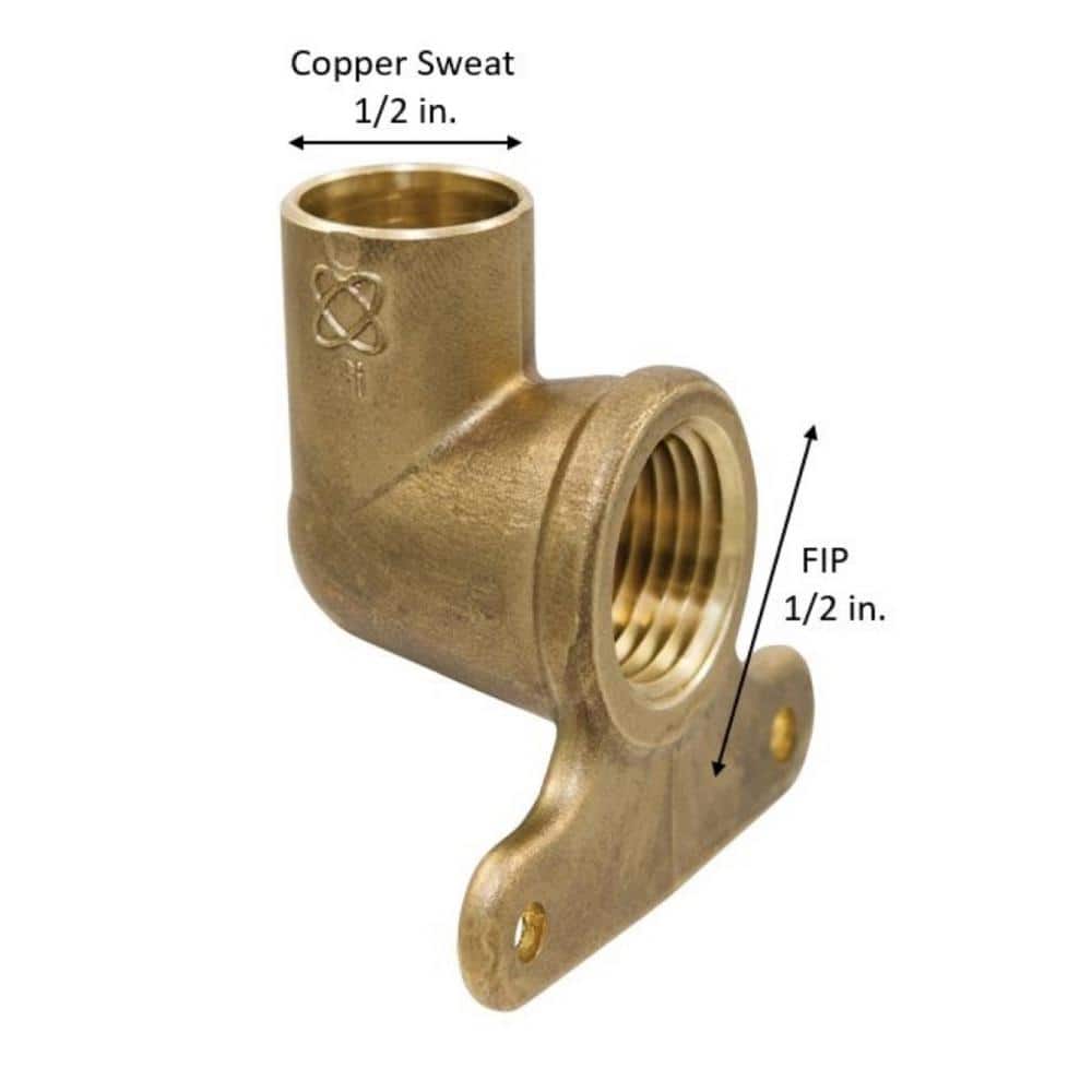 Everbilt 1/2 in. Forged Bronze 90-Degree Cup x FIP High-Set Drop Elbow Fitting (3)