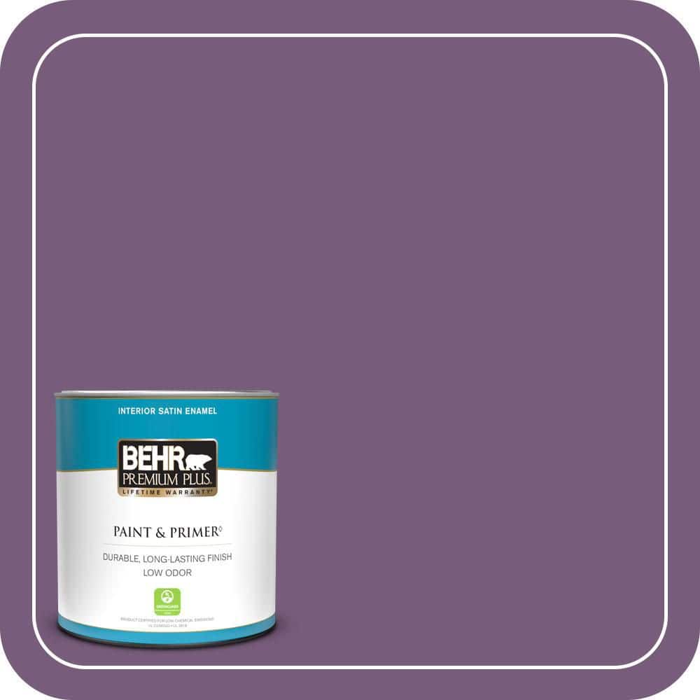 BEHR PREMIUM PLUS 1 qt. #670D-7 Gala Ball Satin Enamel Low Odor Interior Paint & Primer