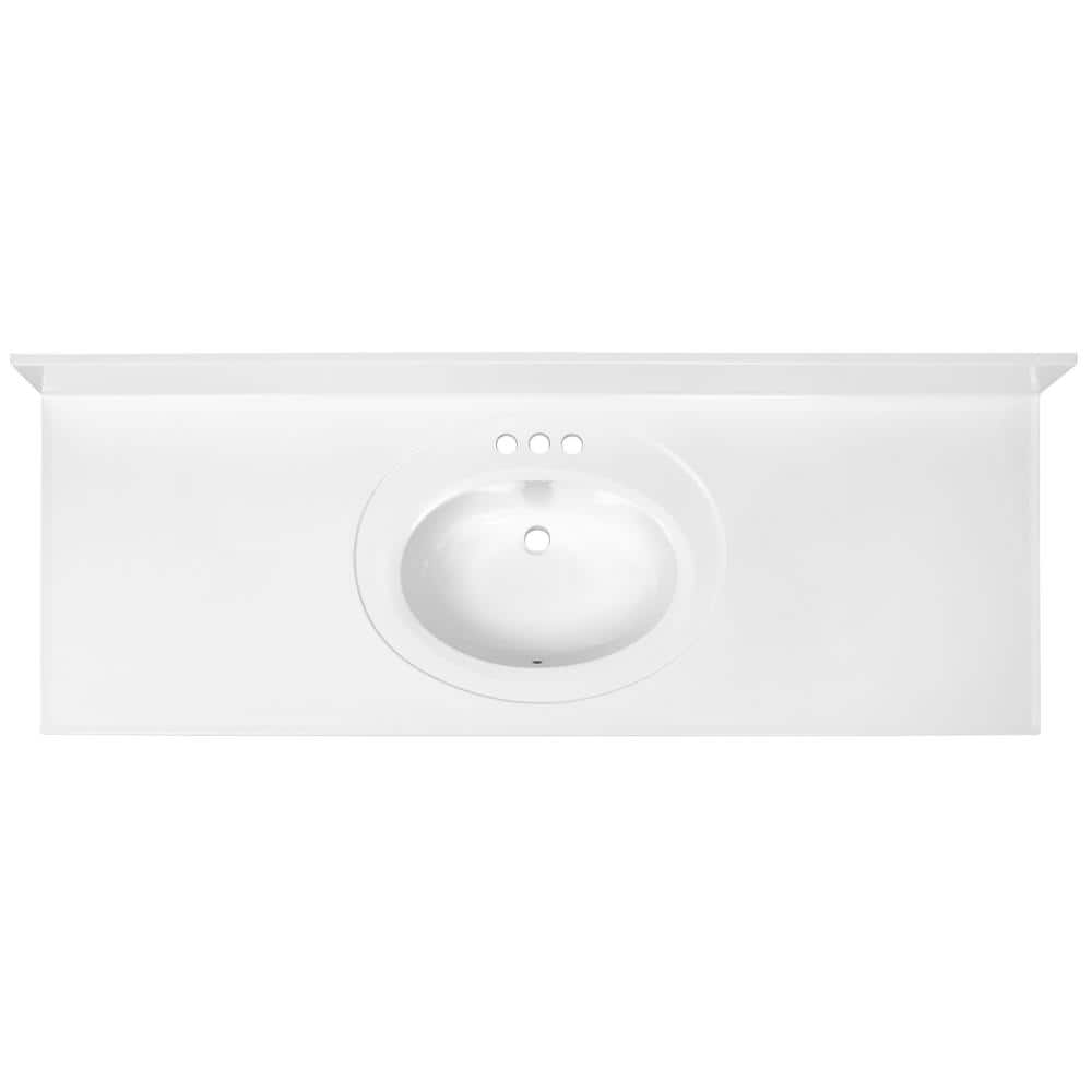 Design House 61 in. W Cultured Marble Vanity Top with 4 in. Center Set Single Basin (4)