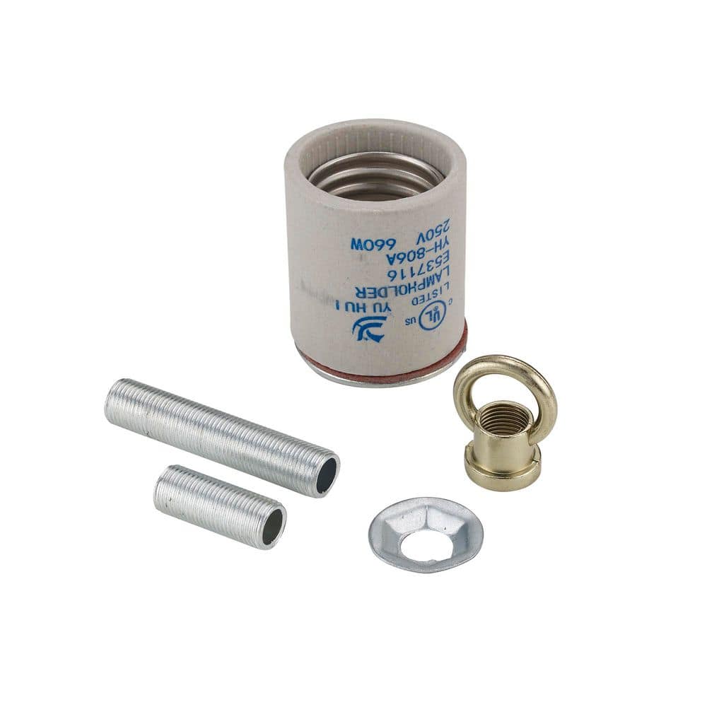Bel Air Lighting Porcelain Standard Base Keyless Socket Adapter Kit with Hardware Included (2)