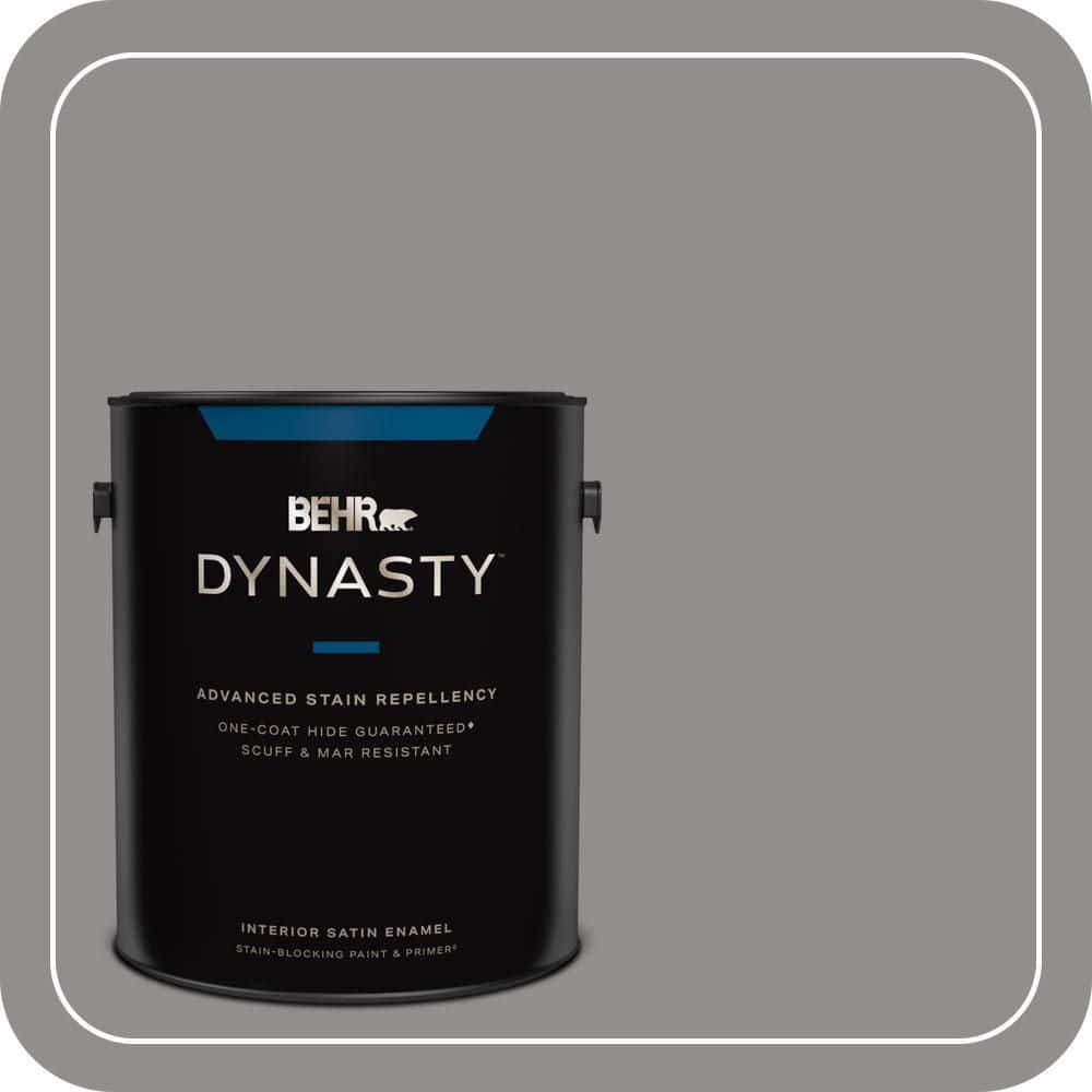 BEHR DYNASTY 1 gal. #PPU16-14 Plum Smoke Satin Enamel Interior Stain-Blocking Paint and Primer