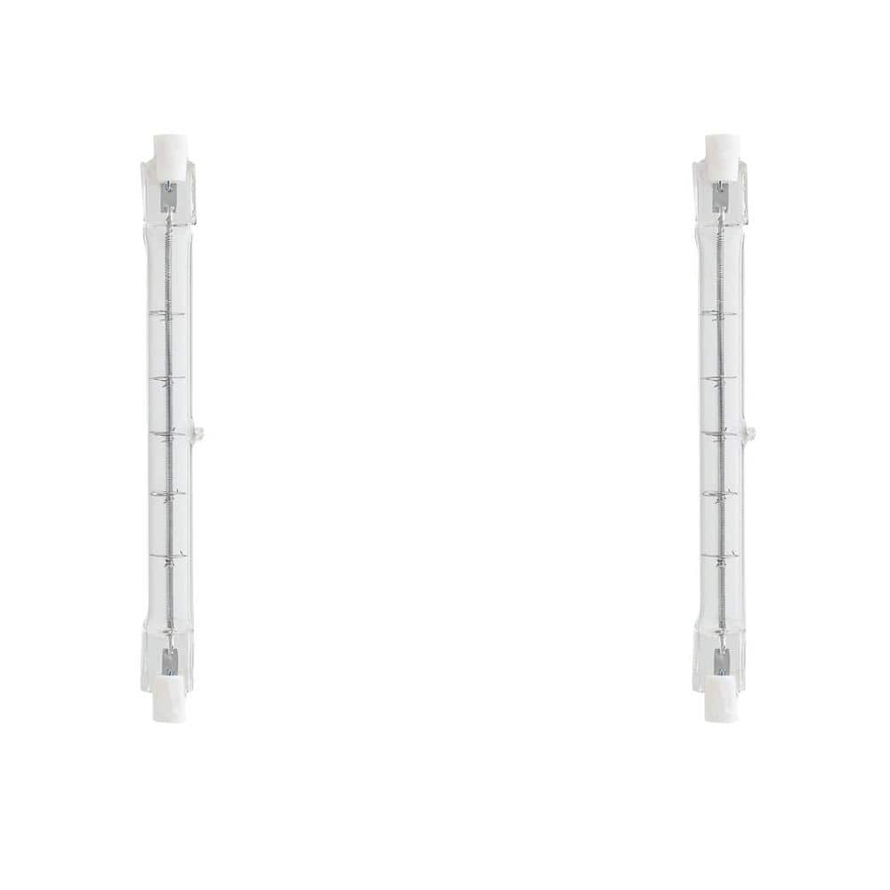 Feit Electric 150-Watt T3 R7s Base Dimmable Halogen Light Bulb, Bright White 2700K (2-Pack) (2)