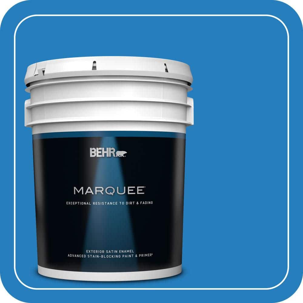 BEHR MARQUEE 5 gal. #P510-6 Brilliant Blue Satin Enamel Exterior Paint & Primer