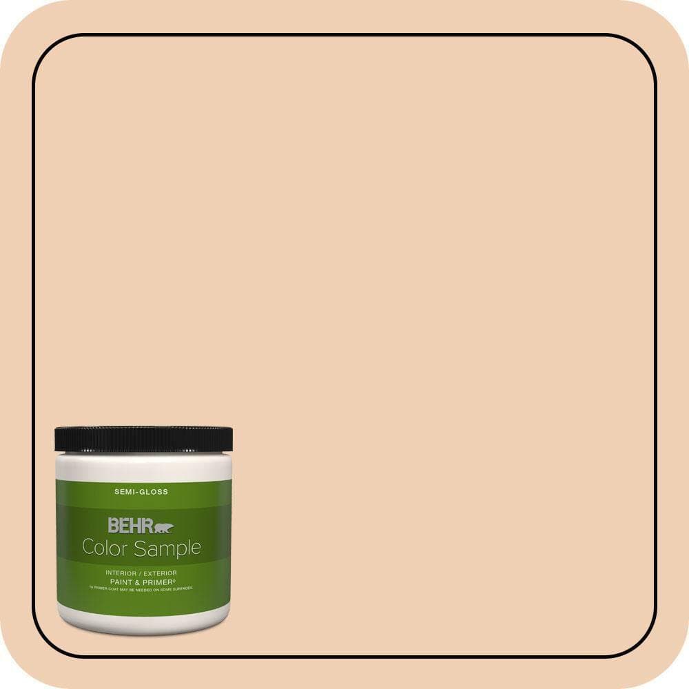 BEHR PREMIUM PLUS 8 oz. #PPU3-07 Pale Coral Semi-Gloss Interior/Exterior Paint & Primer Color Sample