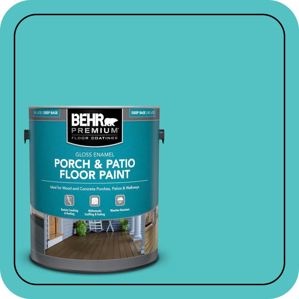 BEHR PREMIUM 1 gal. #500B-4 Gem Turquoise Gloss Enamel Interior/Exterior Porch and Patio Floor Paint