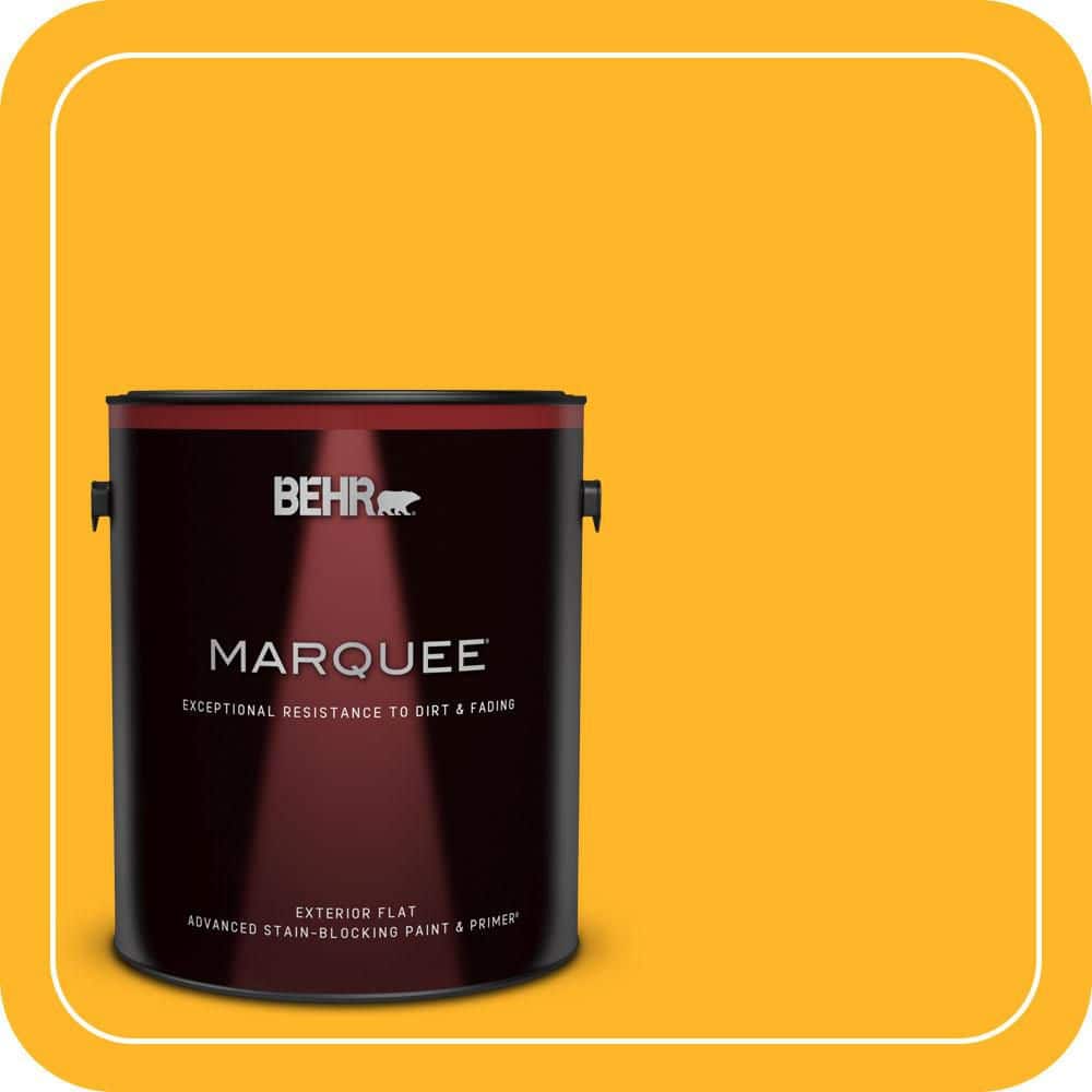 BEHR MARQUEE 1 gal. #P260-7 Extreme Yellow Flat Exterior Paint & Primer