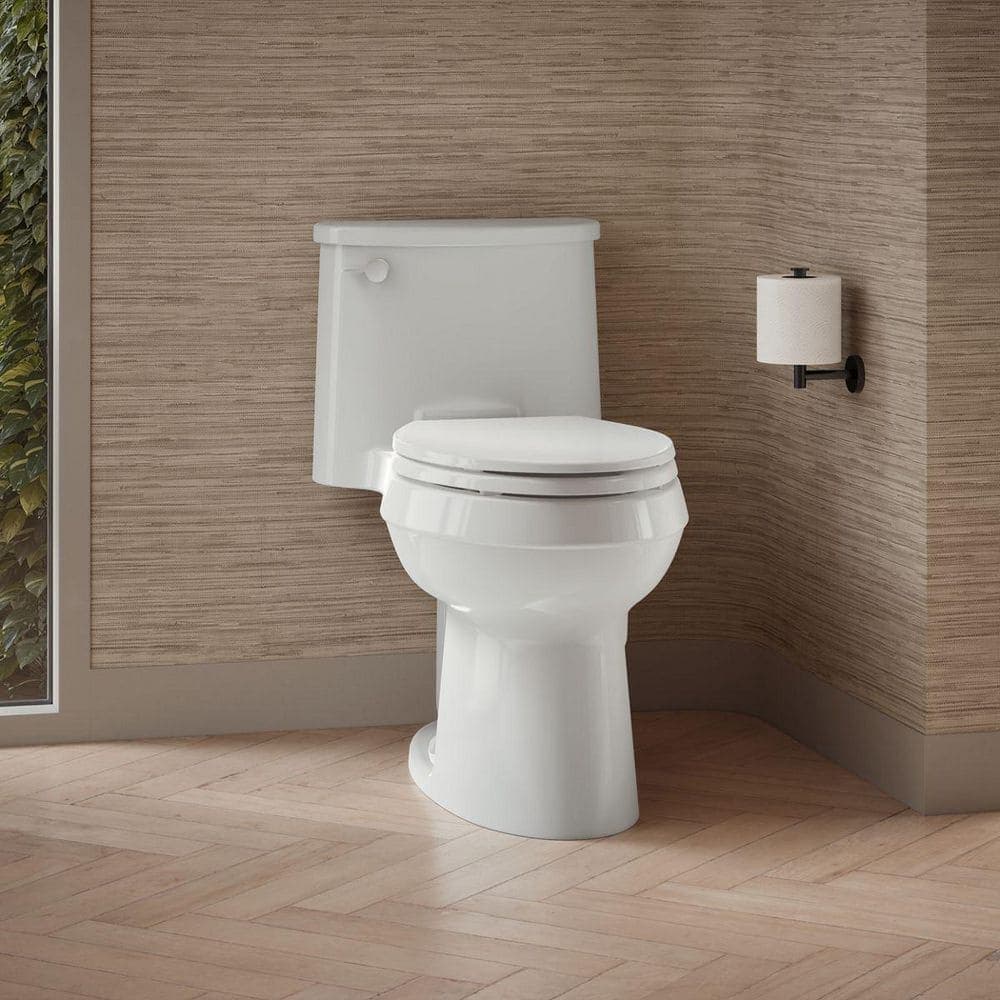 KOHLER Adair 12 in. Rough In 1-Piece 1.28 GPF Single Flush Elongated Toilet in White Seat Included (1)
