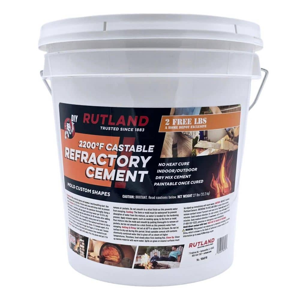 Rutland 27 lbs. Castable Refractory Cement Tub for High Temperature Projects