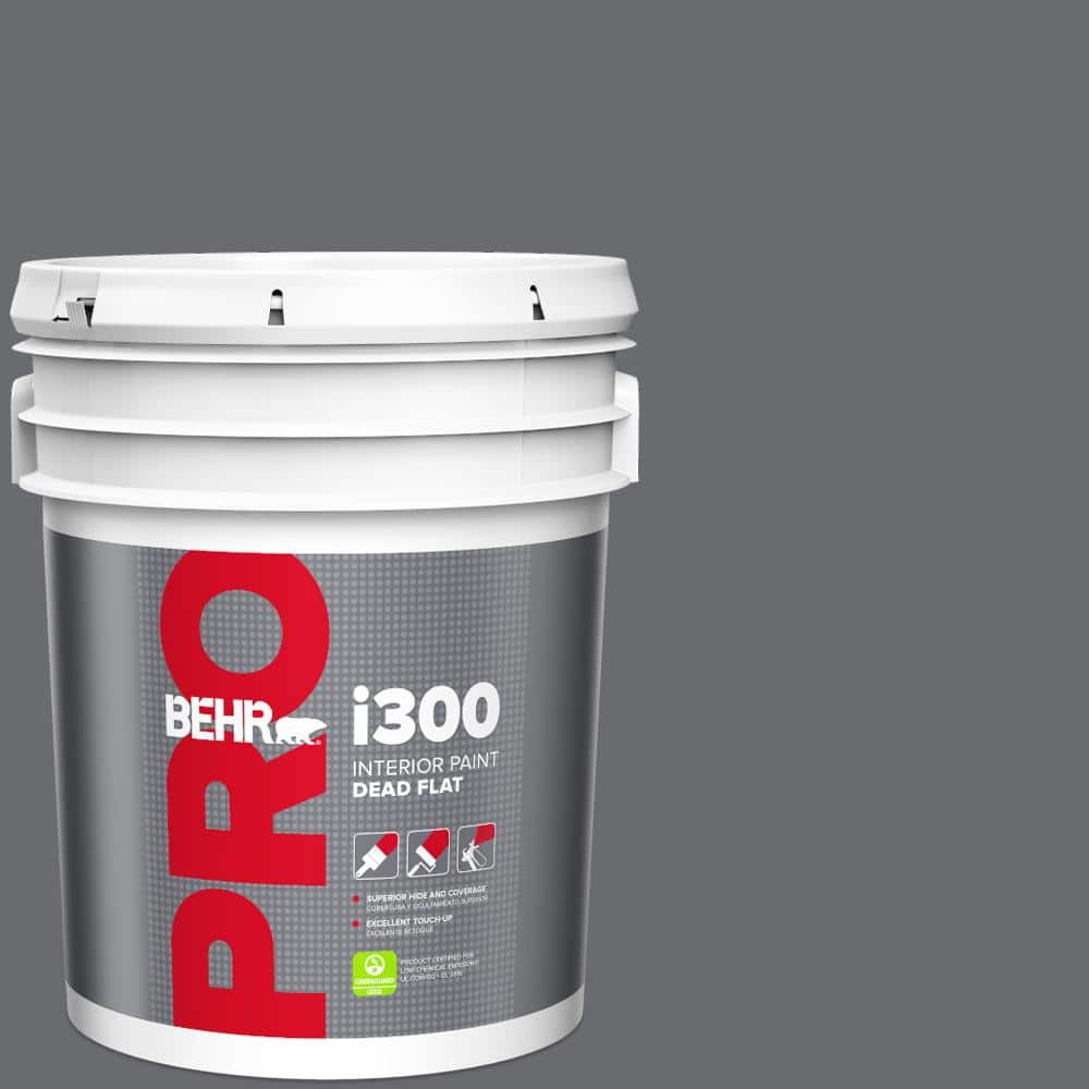 BEHR PRO 5 gal. #HDC-CL-04G Liberty Bell Gray Dead Flat Interior Paint