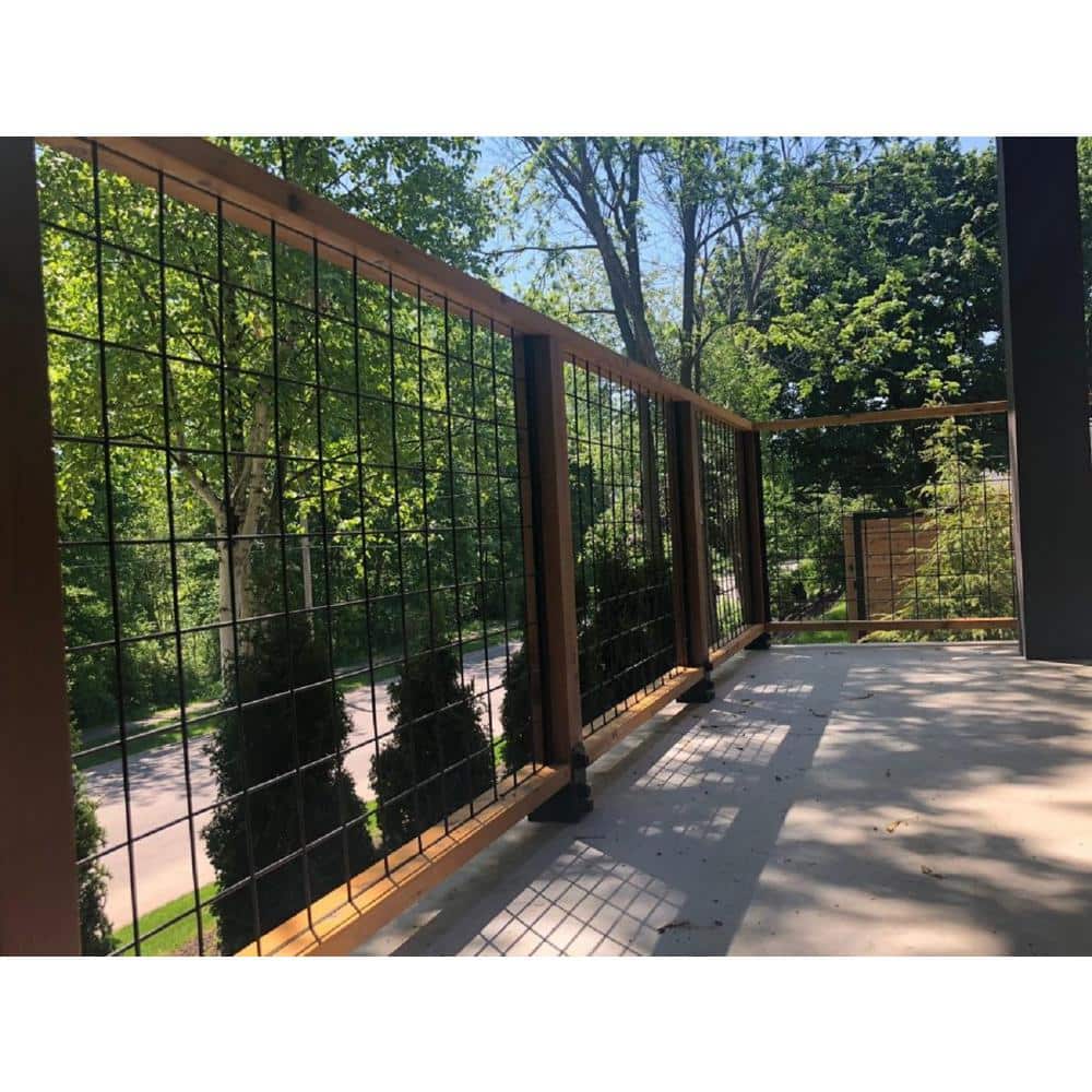 Unbranded 36 in. x 72 in. Wild Hog Black Metal Railing Panel (5-Pack) (1)