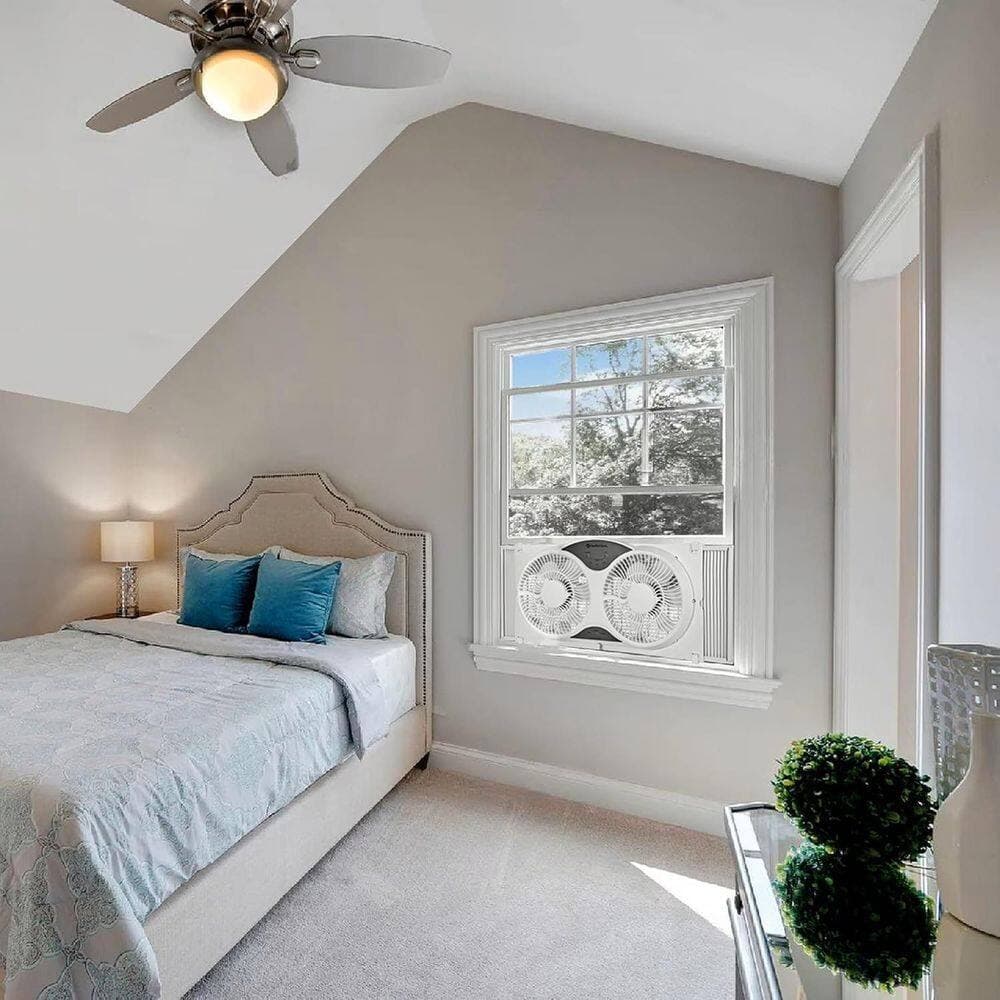 Comfort Zone 9 in. 3 Speed Electric Window Fan with Remote Control and Wi-Fi in White (3)