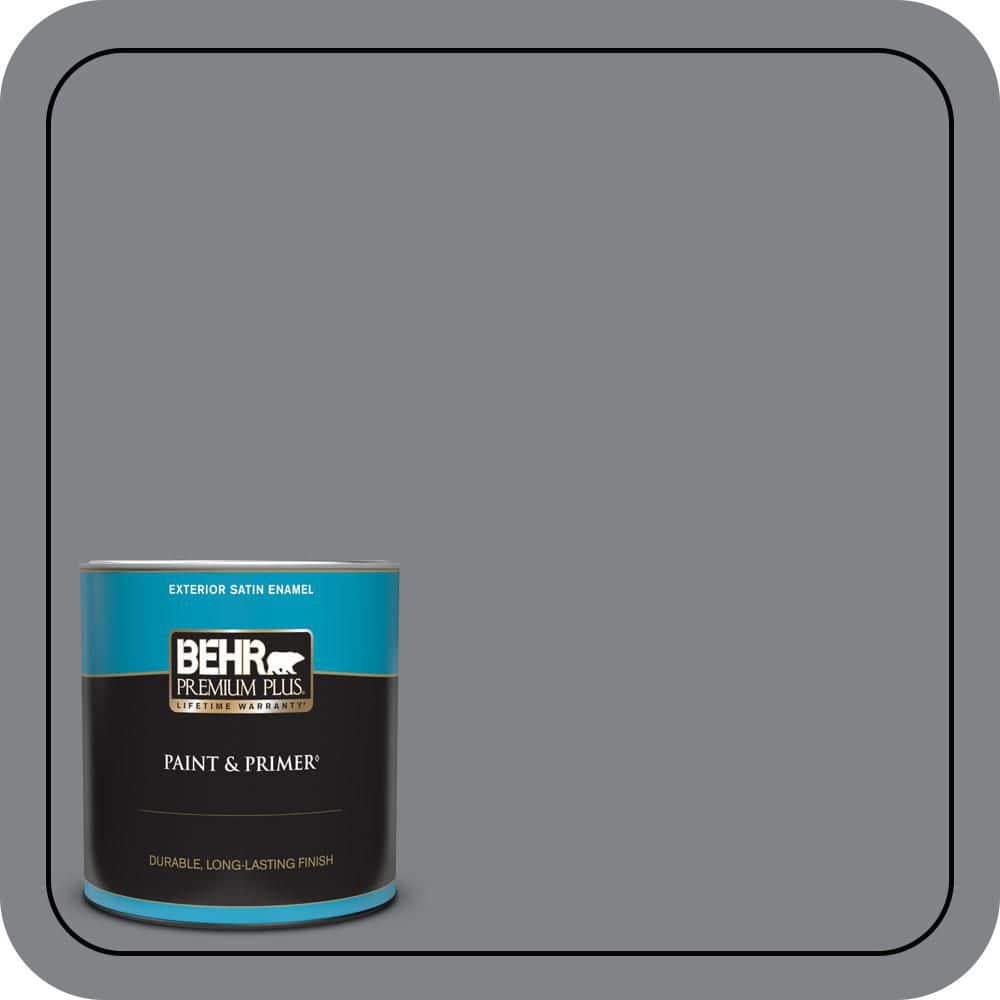 BEHR PREMIUM PLUS 1 qt. #N530-5 Mission Control Satin Enamel Exterior Paint & Primer