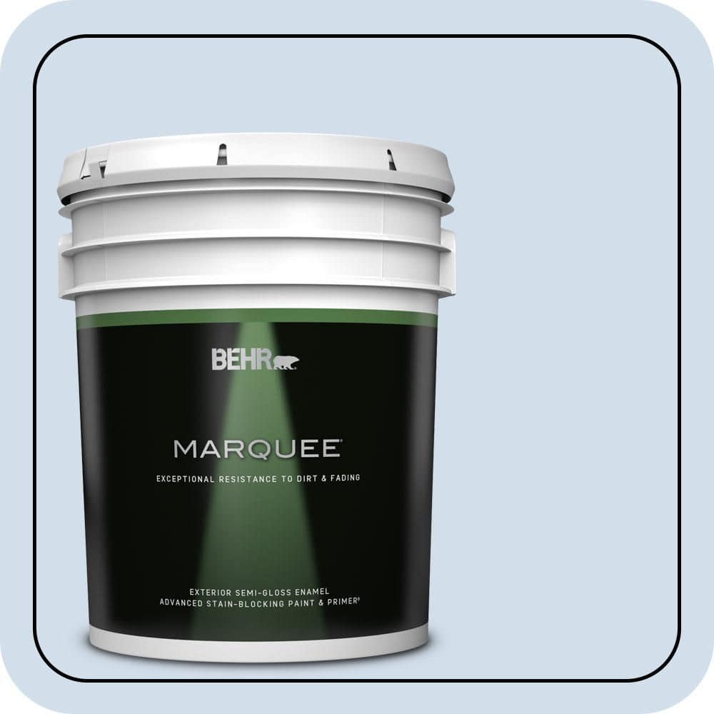 BEHR MARQUEE 5 gal. #M530-1 Ice Drop Semi-Gloss Enamel Exterior Paint & Primer