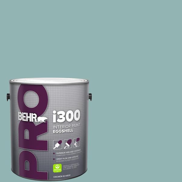 BEHR PRO 1 gal. #BIC-24 Artful Aqua Eggshell Interior Paint (2)
