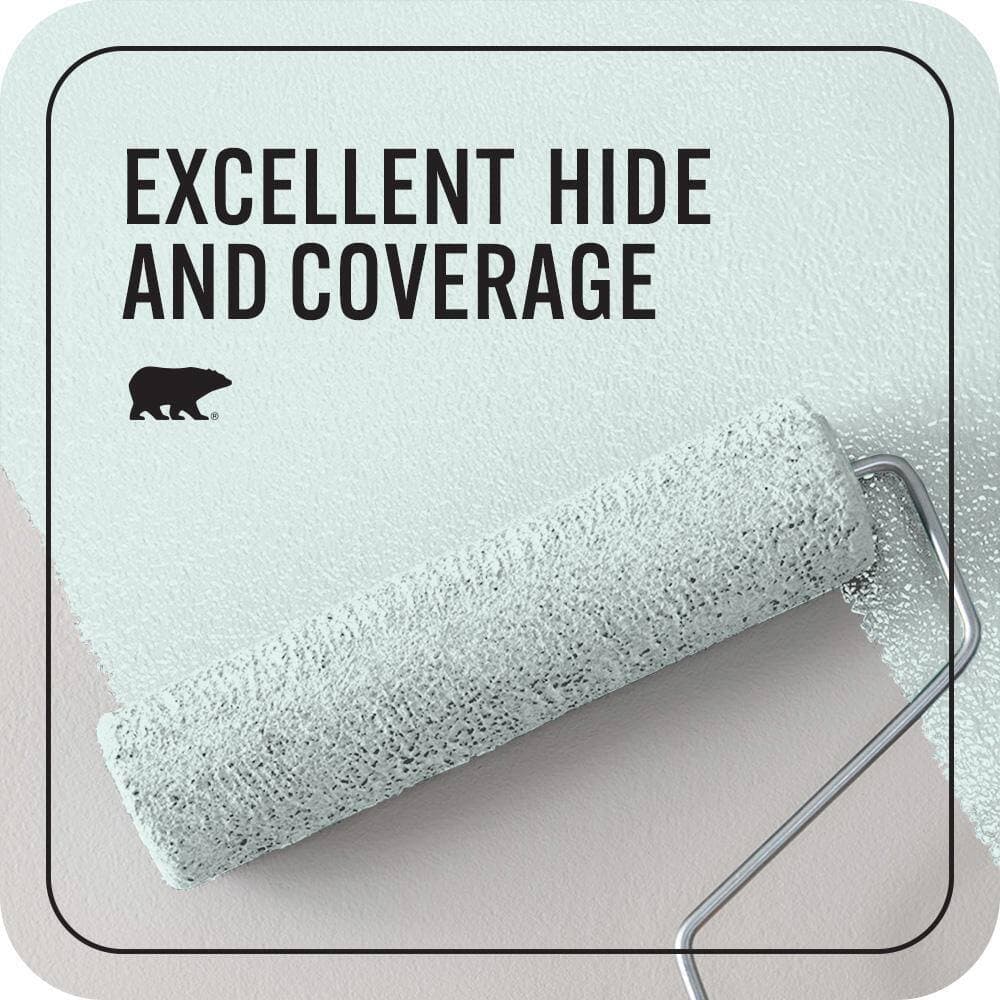 BEHR PREMIUM PLUS 1 qt. #500C-1 Himalayan Mist Flat EcoMix Plant-Based Interior Paint & Primer (2)