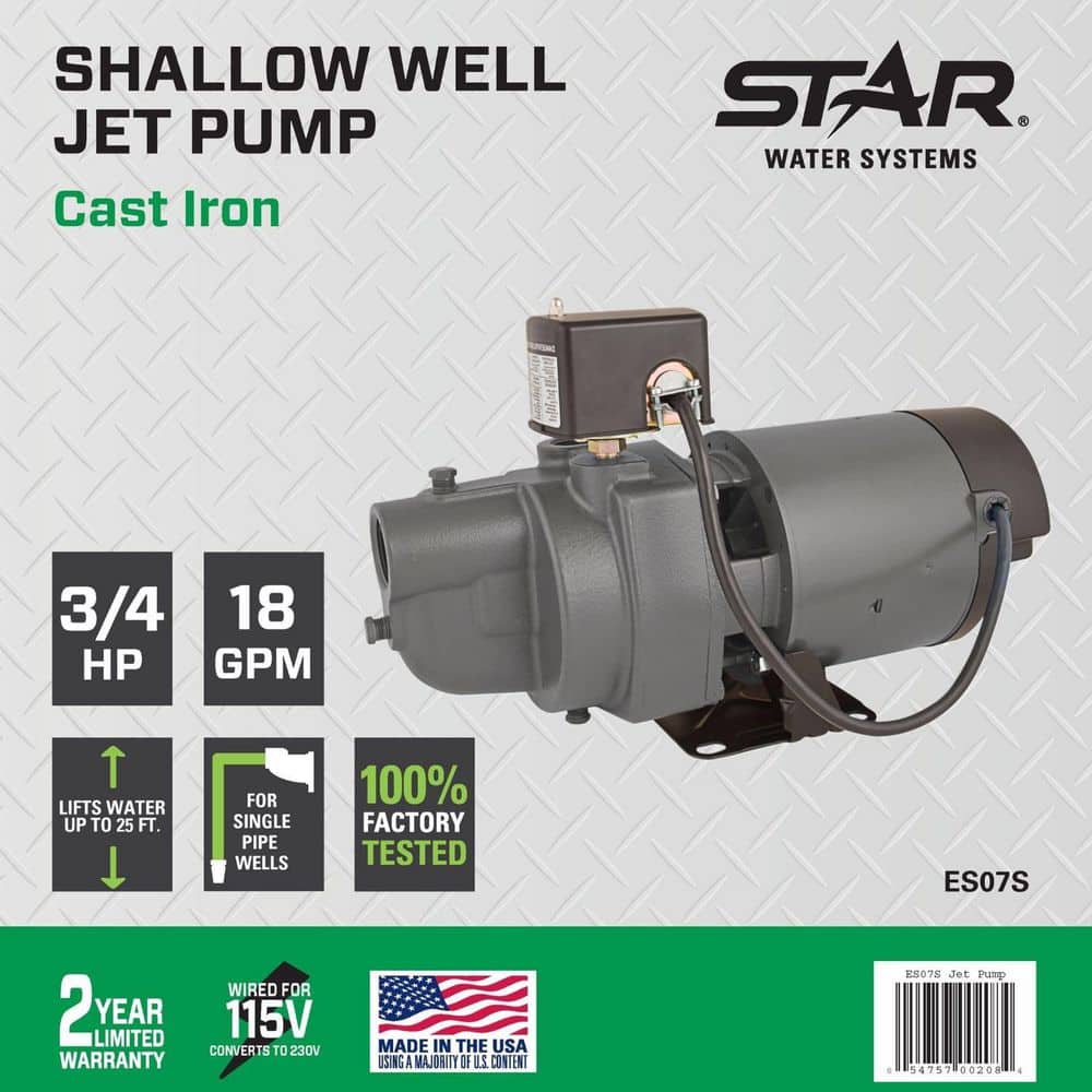 Star Water Systems 3/4-HP 930-GPH Cast Iron Shallow Well Pump (3)