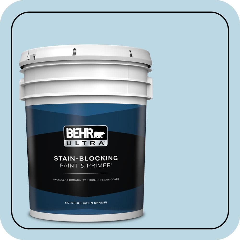BEHR ULTRA 5 gal. #S490-2 Glacial Stream Satin Enamel Exterior Paint & Primer