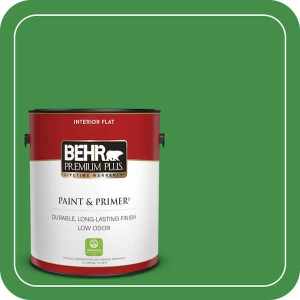 BEHR PREMIUM PLUS 1 gal. #P390-7 Park Picnic Flat Low Odor Interior Paint & Primer (2)