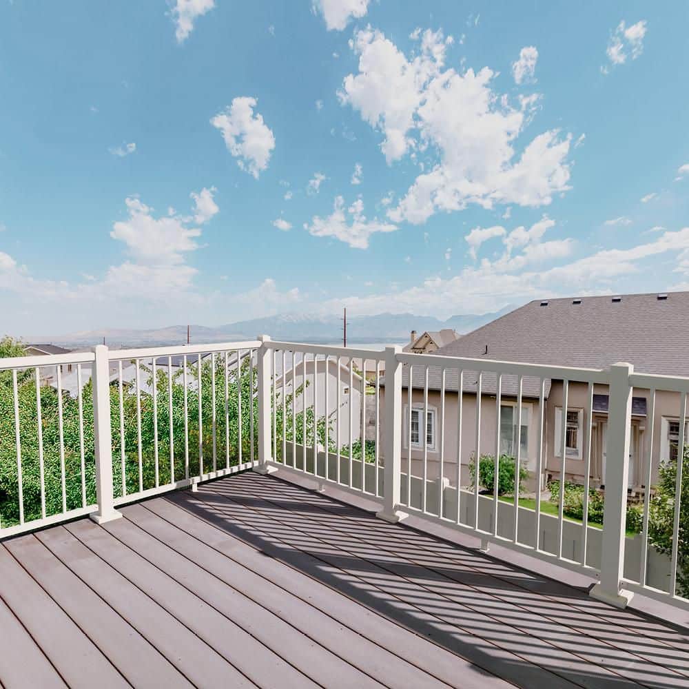 PEAK Aluminum Railing 42 in. H x 4 ft. W White Aluminum Pre-Assembled Panel Deck Railing for 42 in. High System (2)