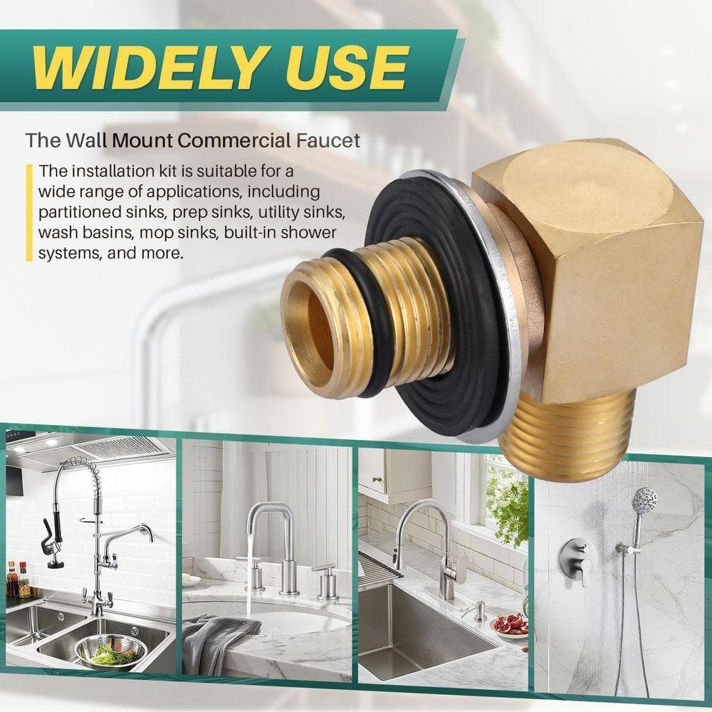 ARCORA 3/8 in. Male x 1/2 in. Female Connector Adapter, 90° 1/2 NPT Brass Elbow Adapter Fitting(2 Pieces) (2)