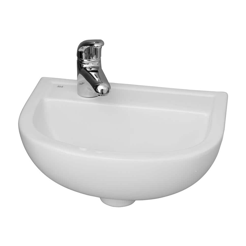 Barclay Products Compact 15 in. Wall-Mounted Bathroom Sink in White (1)