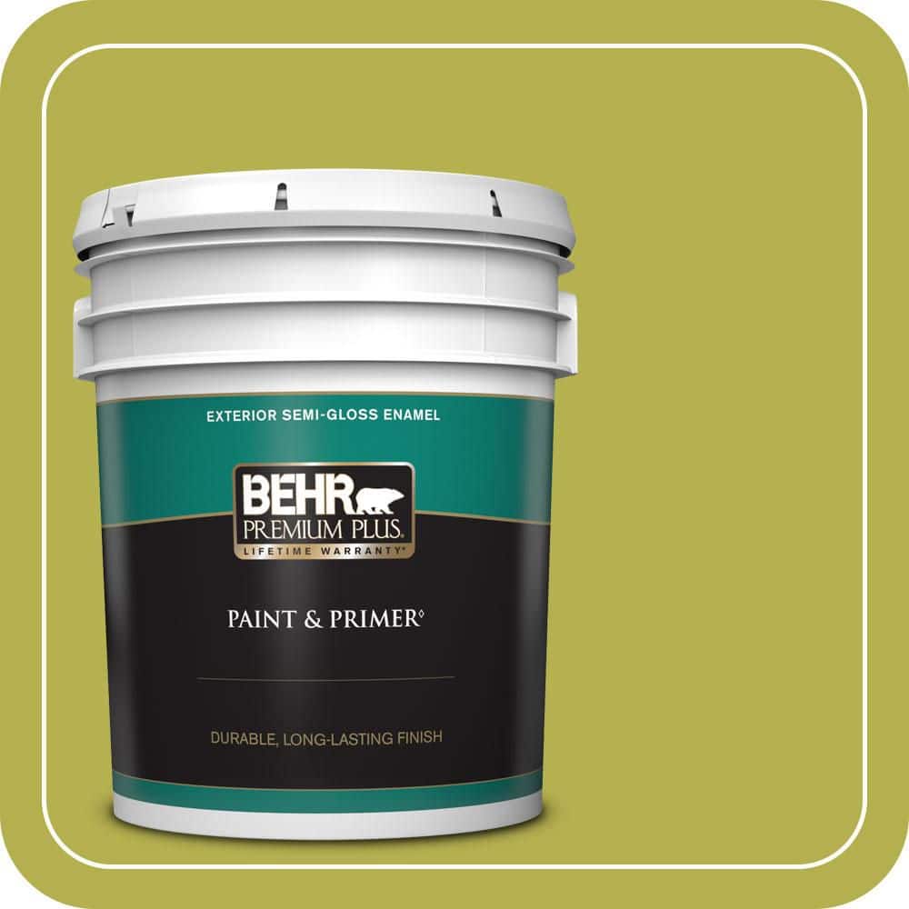 BEHR PREMIUM PLUS 5 gal. #P350-6 Laser Semi-Gloss Enamel Exterior Paint & Primer