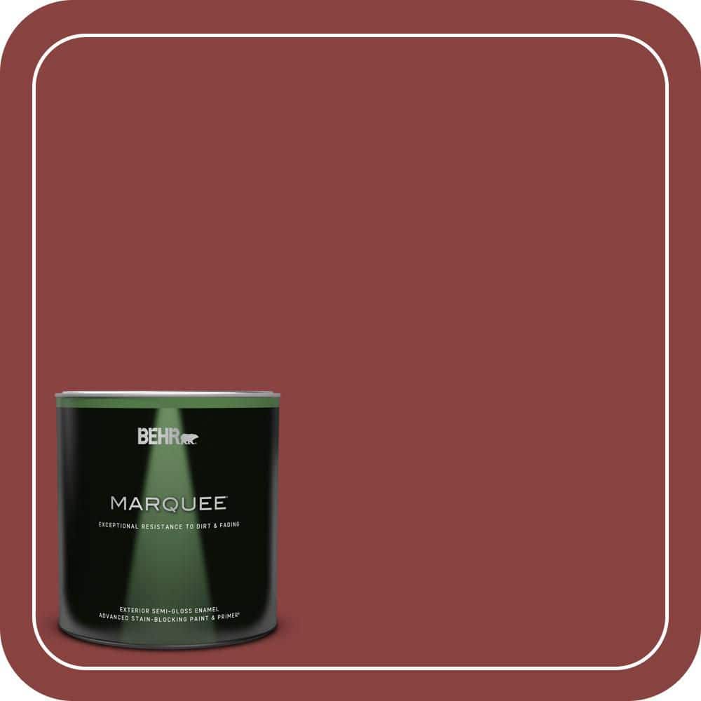 BEHR MARQUEE 1 qt. #QE-07 Country Lane Red Semi-Gloss Enamel Exterior Paint & Primer