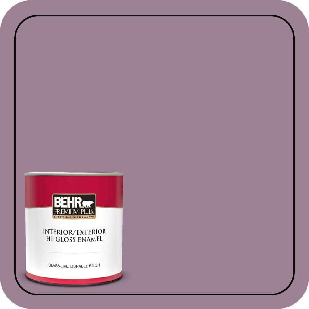 BEHR PREMIUM PLUS 1 qt. #S110-5 Garden Plum Hi-Gloss Enamel Interior/Exterior Paint & Primer (1)