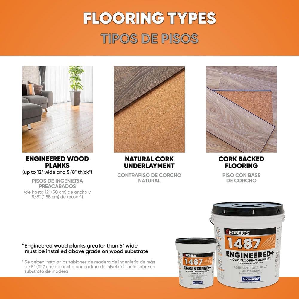 ROBERTS 4 U.S. Gal. (16 qt.) Engineered Wood Floor Adhesive (4)