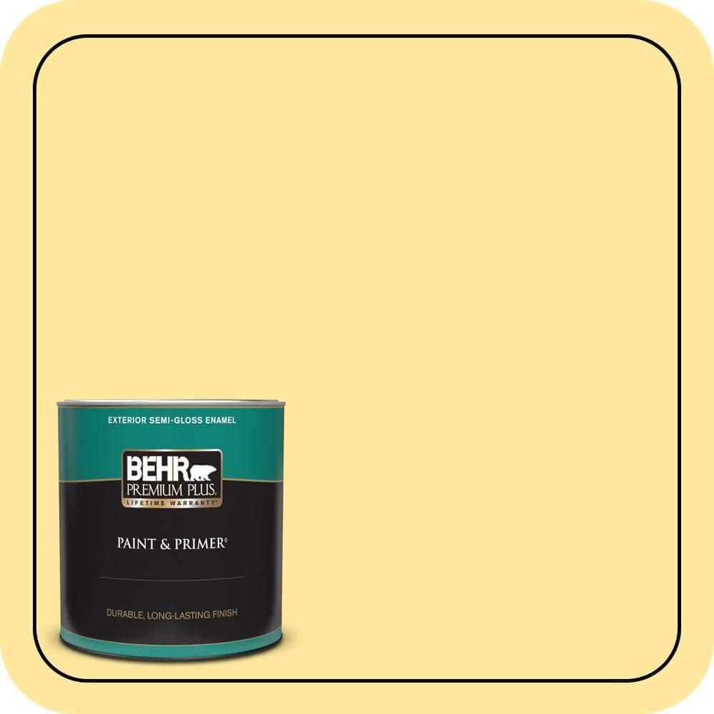 BEHR PREMIUM PLUS 1 qt. #P300-4 Rise and Shine Semi-Gloss Enamel Exterior Paint & Primer