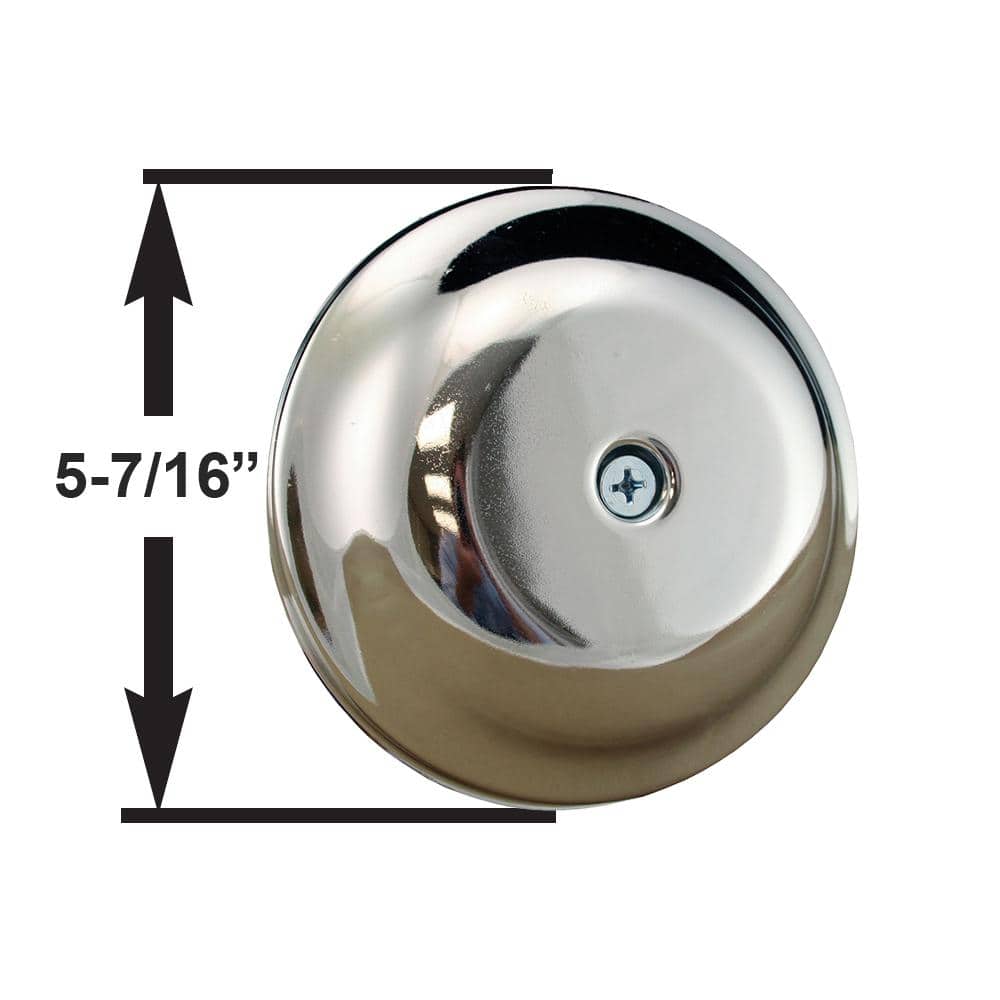 JONES STEPHENS 5-1/4 in. High Impact Plastic Cleanout Cover Plate in Chrome Finish Bell Design with Screw (2)