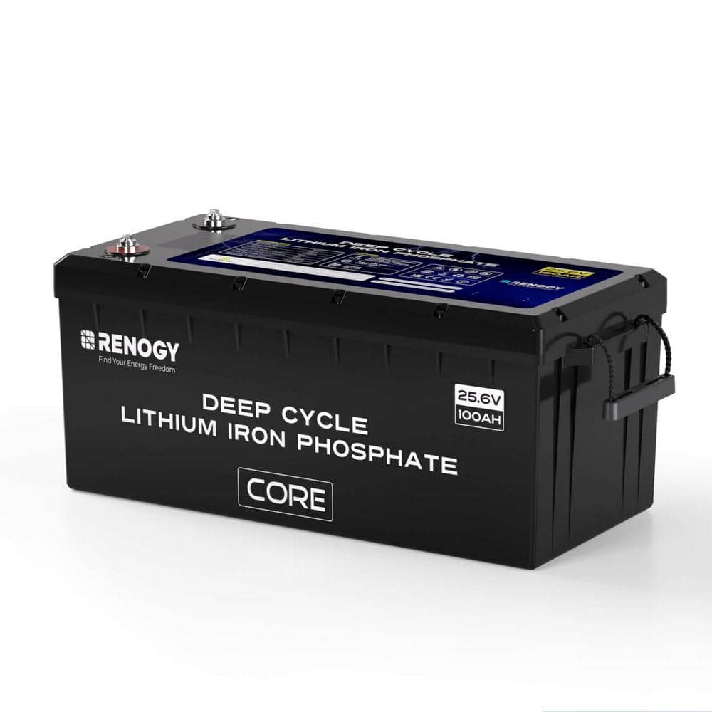 Renogy 24V 100Ah Lithium LiFePO4 Deep Cycle Battery Rechargeable BMS Backup Power Self-Heating Trolling motor RV-Core Series (1)