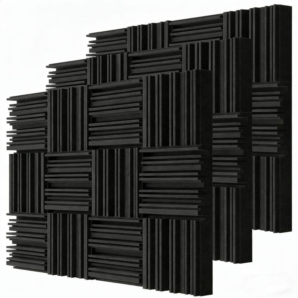 xinyoec 36 Pack 12 x 12 in. Broadband Sound Absorbing Foam, Dense Soundproof Padding Tile, Recording Studio Foam Absorber (1)