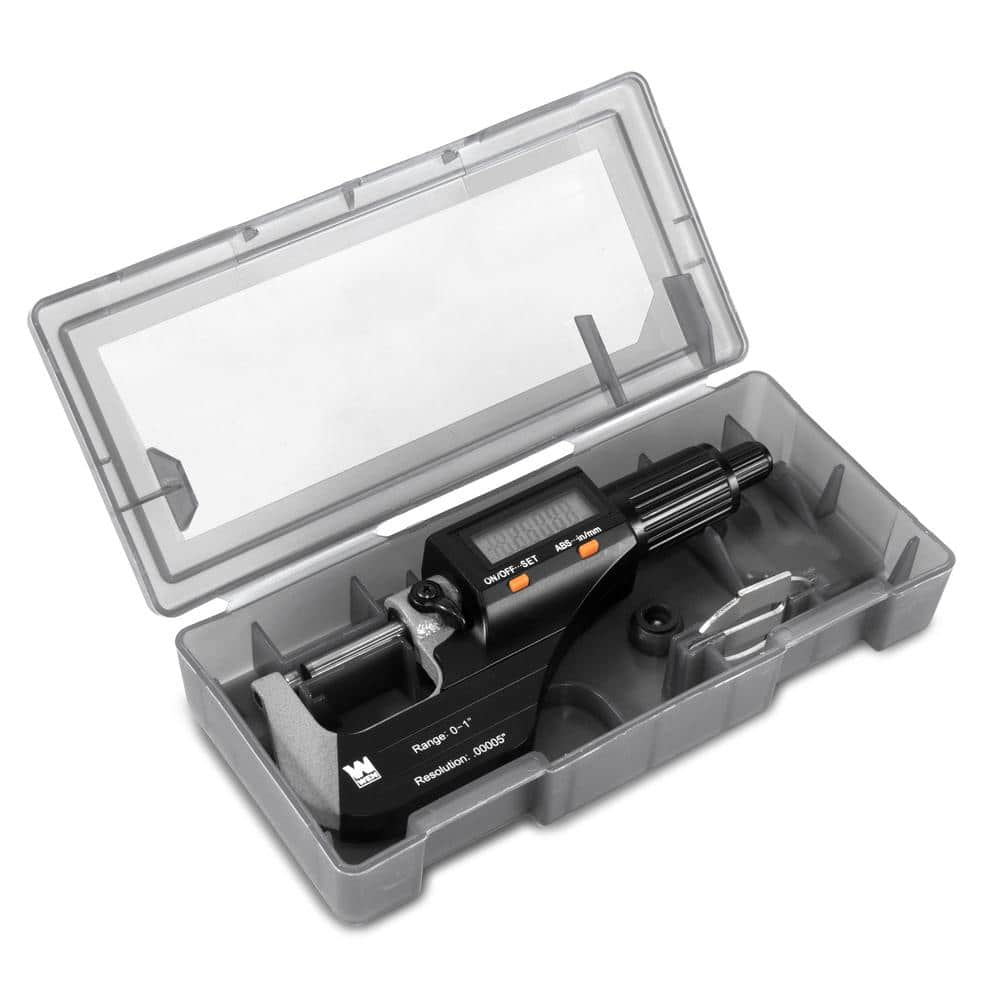 WEN Standard and Metric Digital Micrometer with 0 in. to 1 in. Range, 0.00005 in. Accuracy, LCD Readout and Storage Case (2)
