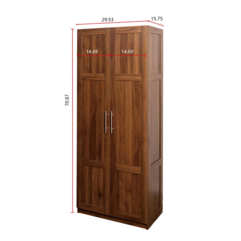 Unbranded 29.53 in. W x 15.75 in. D x 70.87 in. H Bathroom Brown Linen Cabinet (2)