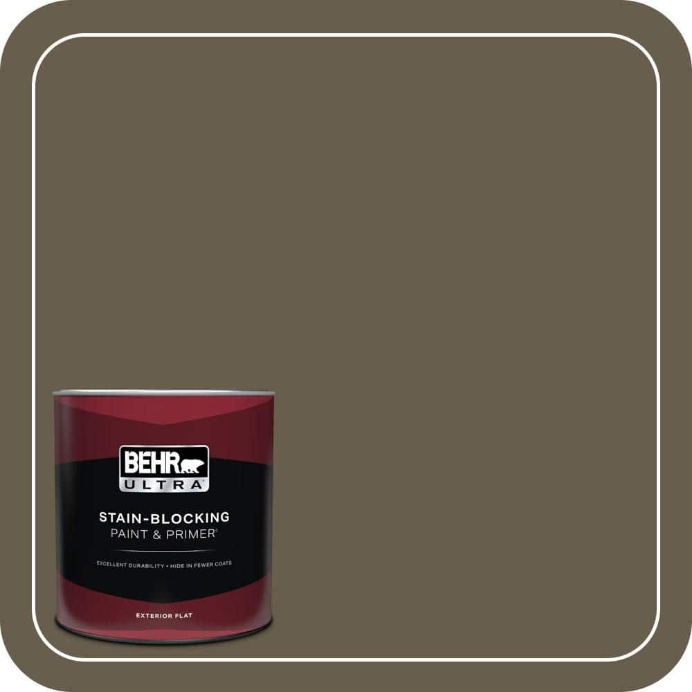 BEHR ULTRA 1 qt. #N320-7 Primitive Flat Exterior Paint & Primer