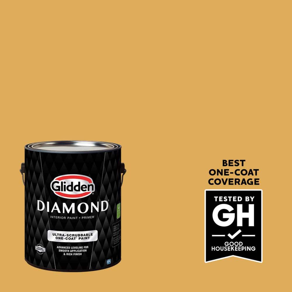 Glidden Diamond 1 gal. PPG1208-5 Brown Mustard Eggshell Interior Paint with Primer