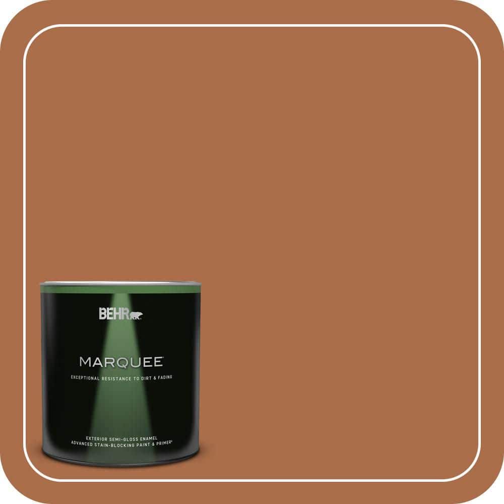 BEHR MARQUEE 1 qt. #QE-13 Smoldering Copper Semi-Gloss Enamel Exterior Paint & Primer