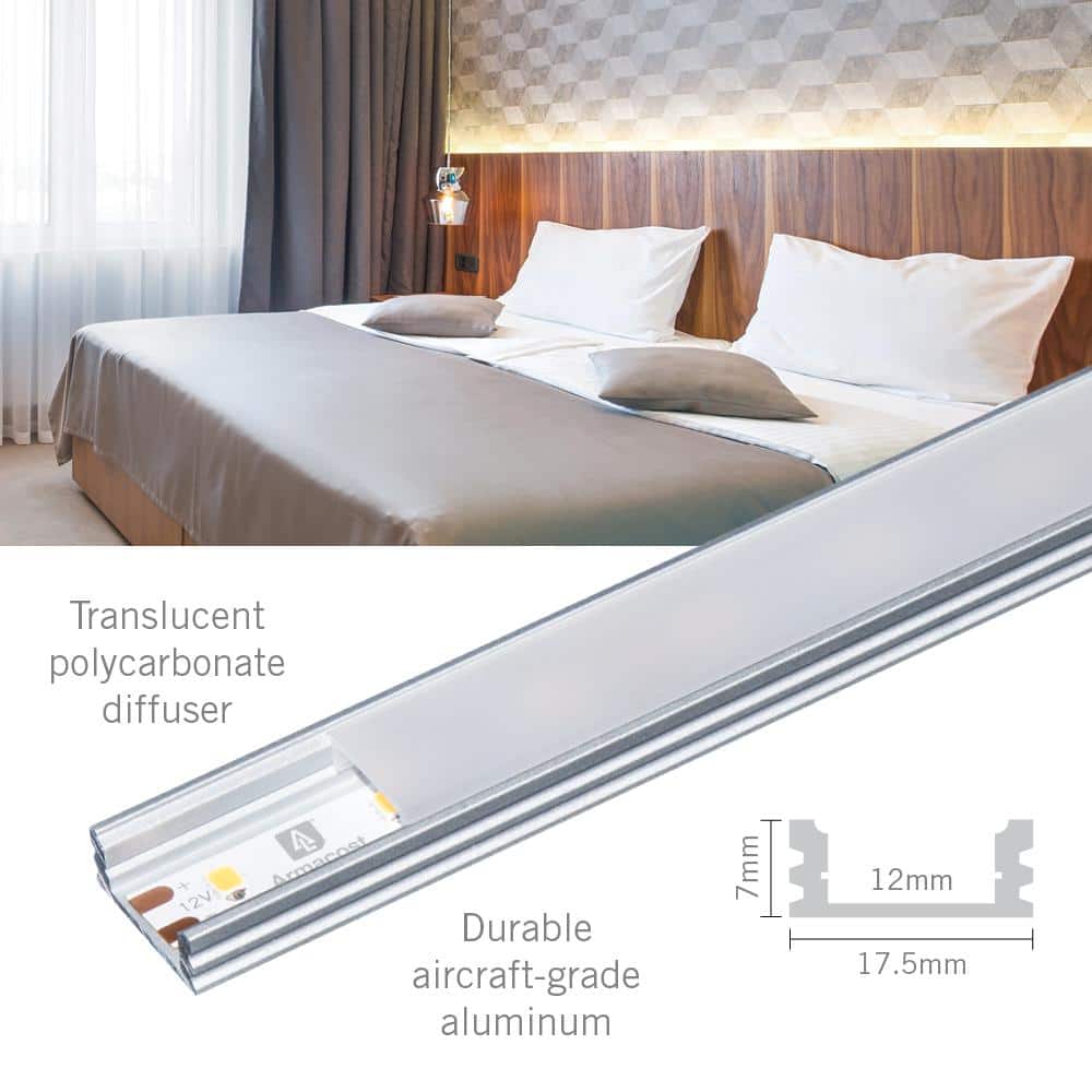 Armacost Lighting Surface Mount Aluminum LED Tape Light Channel (5-Pack) (1 m/39 in. Each) with Mounting Hardware (4)