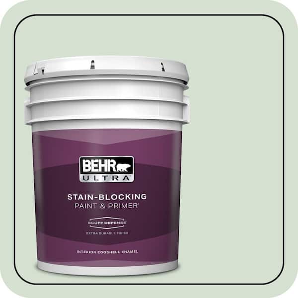 BEHR ULTRA 5 gal. #S400-2 Comforting Green Extra Durable Eggshell Enamel Interior Paint & Primer (2)