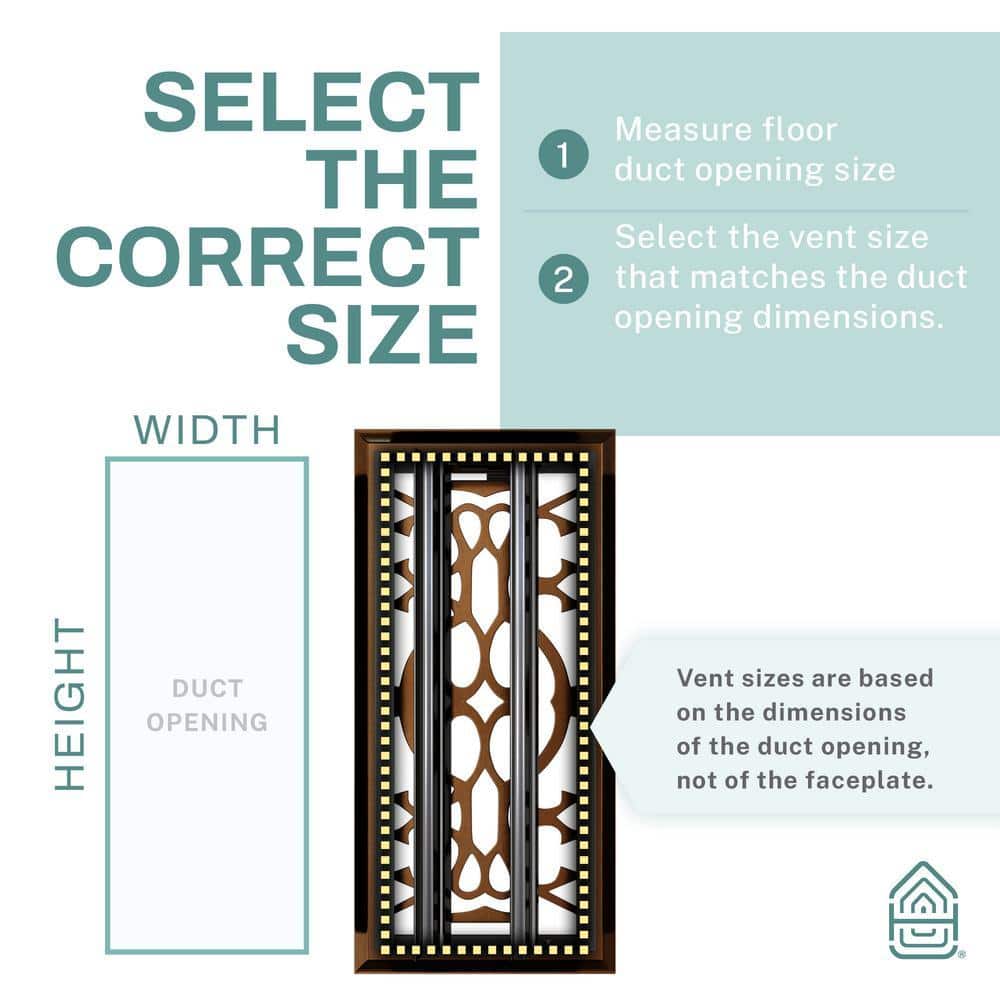 HOME INTUITION Victorian Scroll 2 x 14 in. Decorative Floor Register Vent with Mesh Cover Trap, Oiled Bronze (3)