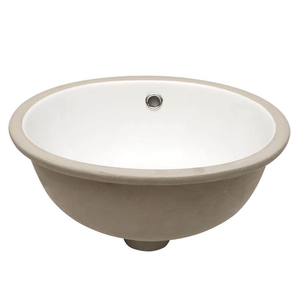 YSQCAR 16.5 in. Undermount Oval Bathroom Sink in White Ceramic with Overflow (1)
