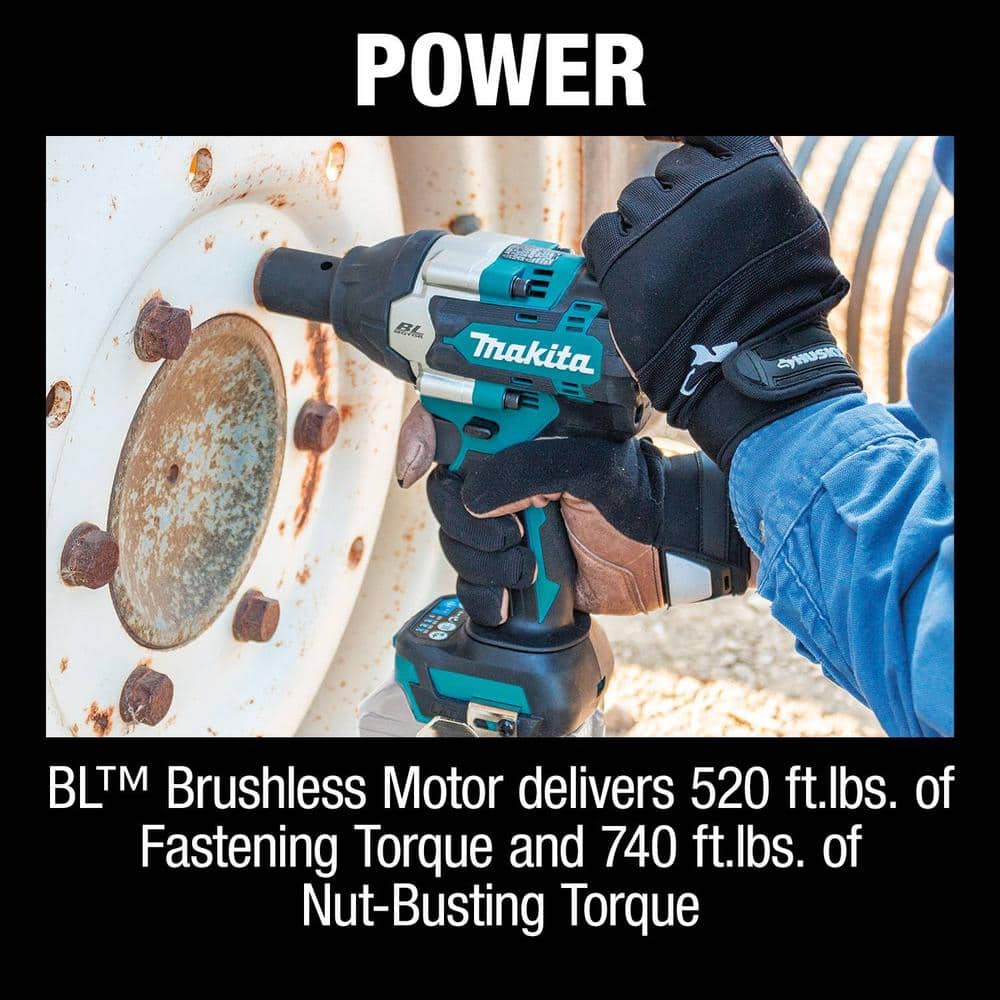 Makita 18V LXT Lithium-Ion Brushless Cordless 4-Speed Mid-Torque . Impact Wrench w/ Friction Ring Anvil (Tool-Only) (4)