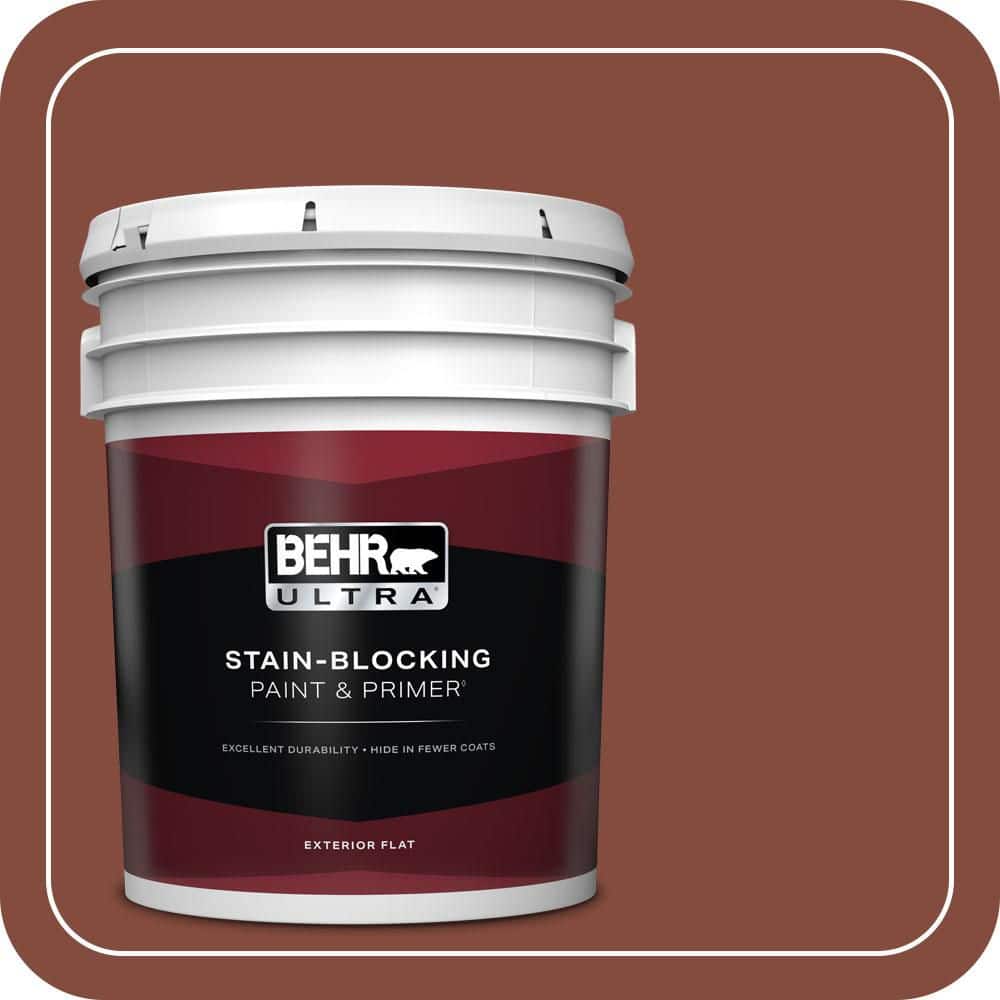 BEHR ULTRA 5 gal. #S160-7 Red Chipotle Flat Exterior Paint & Primer