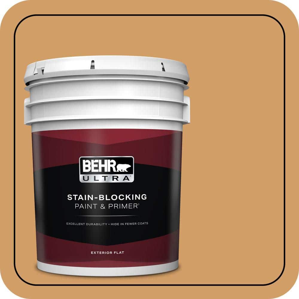 BEHR ULTRA 5 gal. #MQ4-08 Golden Aura Flat Exterior Paint & Primer
